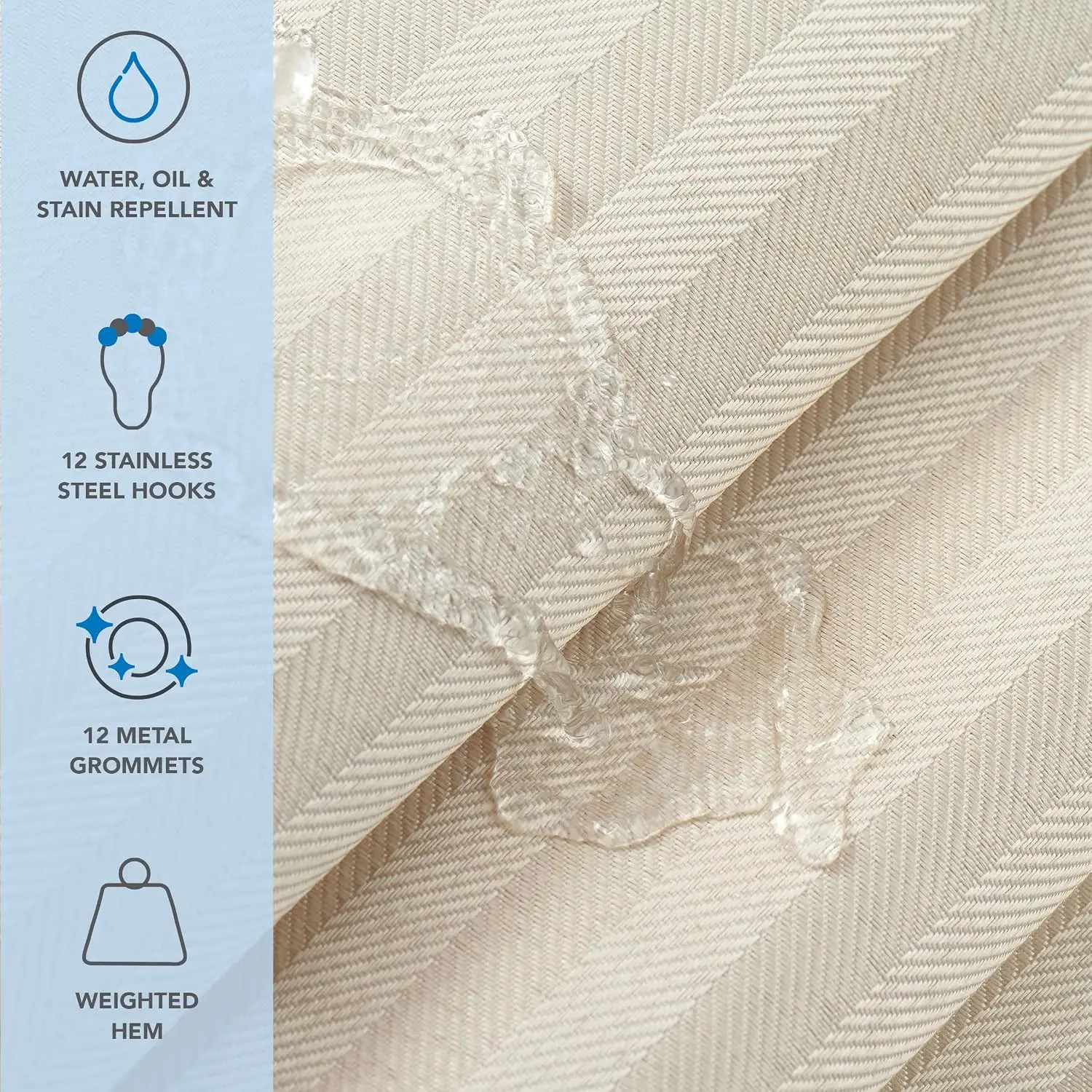 Fabric Weight Set - Juego de Cortinas de Ducha Arkwright