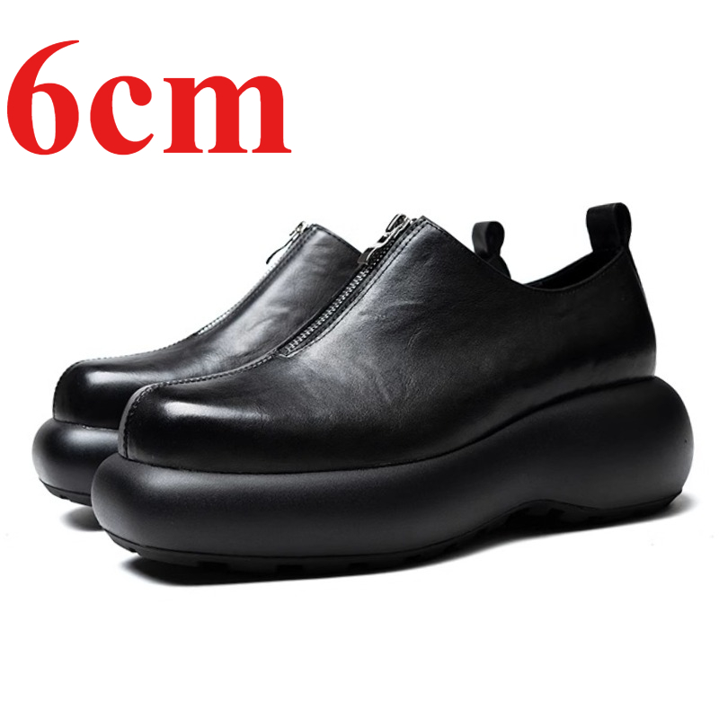 Sewing Front Zipper - Zapatos Derby para hombre, zapatos con