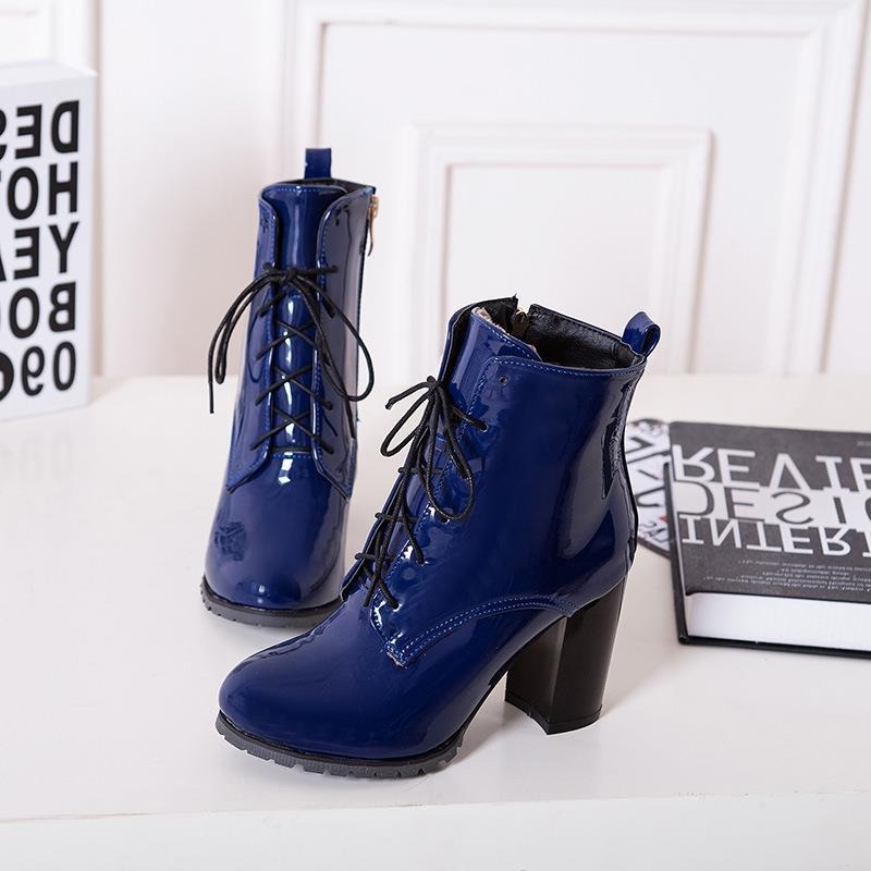 Botines bohemios de charol par - Sewing Front Zipper reseña y precio