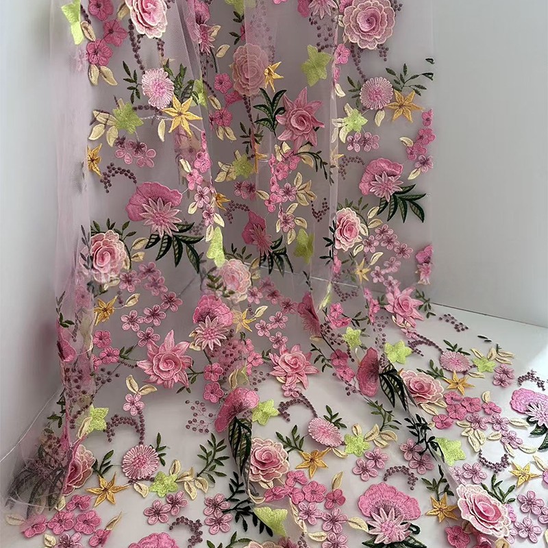 Tela de tul bordada con flores - Sewing And Textile reseña y precio
