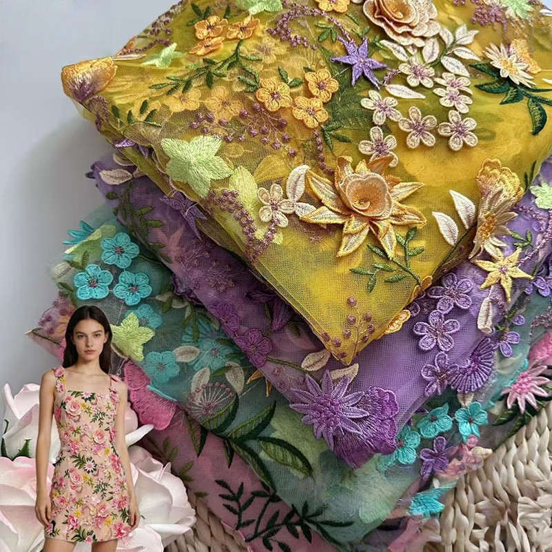 Tela de tul bordada con flores - Sewing And Textile reseña y precio
