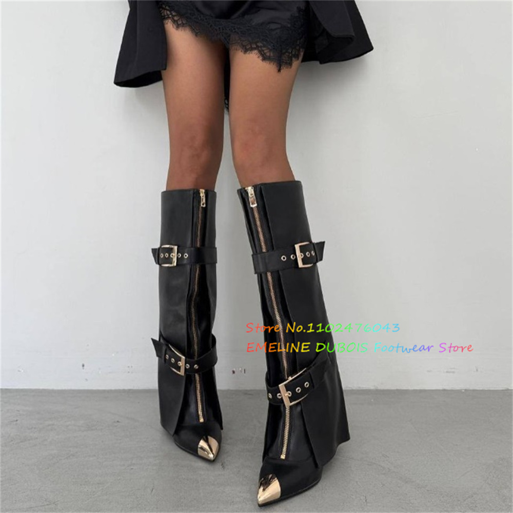 Bota alta hasta la rodilla con - Sewing Front Zipper reseña y precio