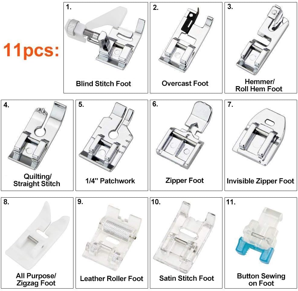Juego de 11 prensatelas - Kit  - Sewing Machine Fabric reseña y precio