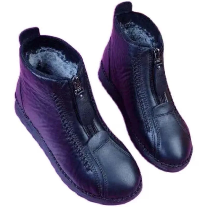 Botines de invierno para mujer - Sewing Front Zipper reseña y precio