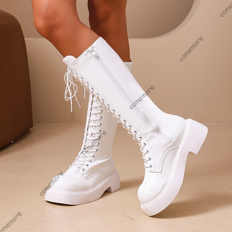 Botas Largas de Plataforma Vin - Sewing Front Zipper reseña y precio